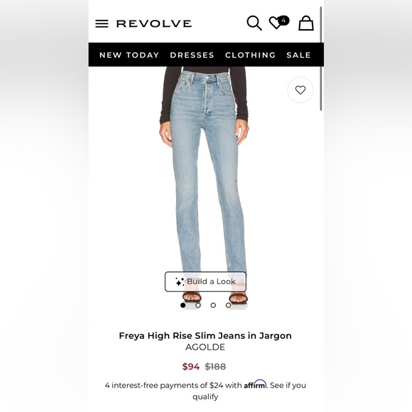 new, never worn agolde freya jean high rise slim sz 23 color quiver - Picture 11 of 16